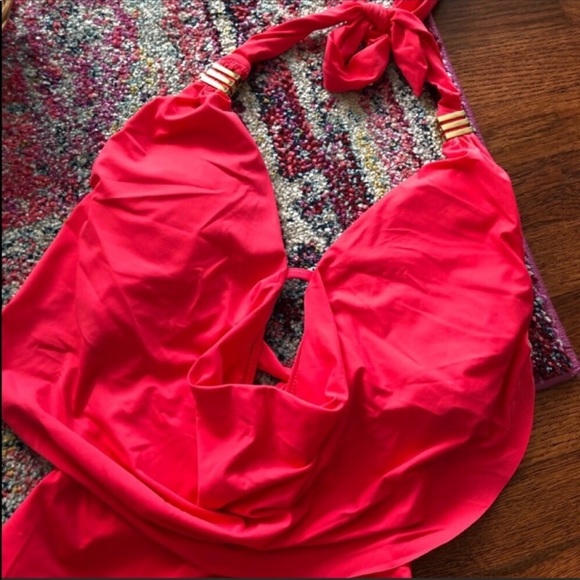 COPY - Bar 3 Coral pink drape front monokini size small - Picture 5 of 7